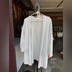 DONNI. Soft Gray Textured Cardigan